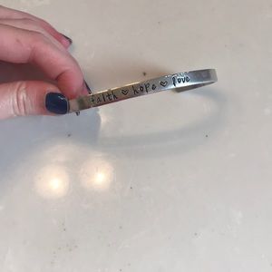 Beautiful “faith, hope, and love” bracelet